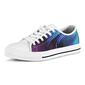 Colorful Psychedelic Print White Low Top Sneakers