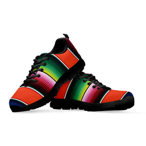 Colorful Serape Blanket Pattern Print Black Running Shoes