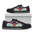 Colorful Siberian Husky Print Black Low Top Sneakers