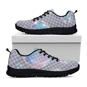 Colorful Soap Bubble Print Black Running Shoes