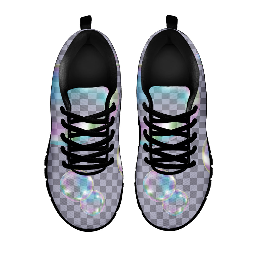 Colorful Soap Bubble Print Black Running Shoes
