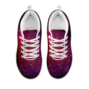 Colorful Stardust Galaxy Space Print White Running Shoes