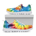 Colorful Tie Dye Print White Running Shoes