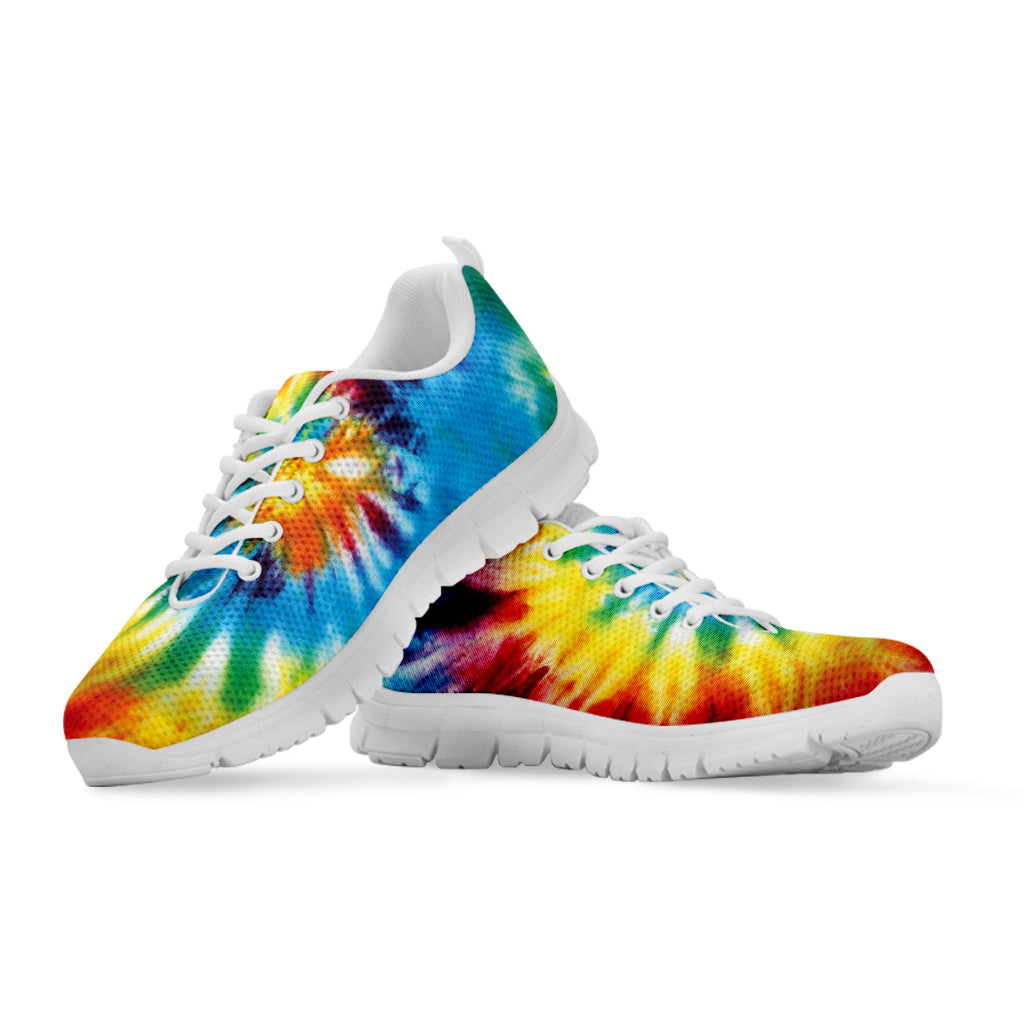 Colorful Tie Dye Print White Running Shoes