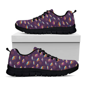 Colorful UFO Pattern Print Black Running Shoes