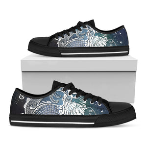 Constellation Of Capricorn Print Black Low Top Sneakers