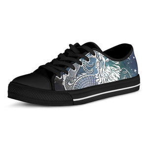 Constellation Of Capricorn Print Black Low Top Sneakers