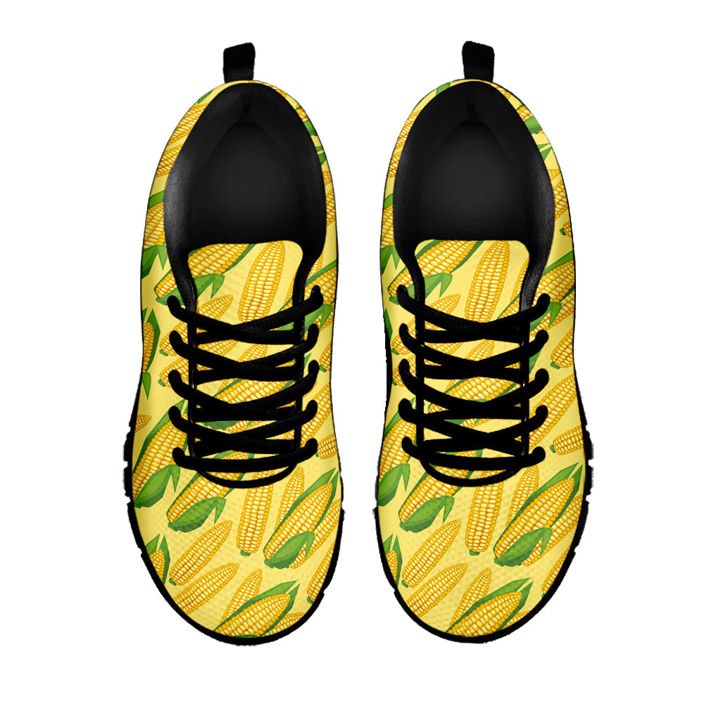 Corn Cob Pattern Print Black Running Shoes