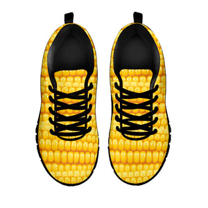 Corn Pattern Print Black Running Shoes