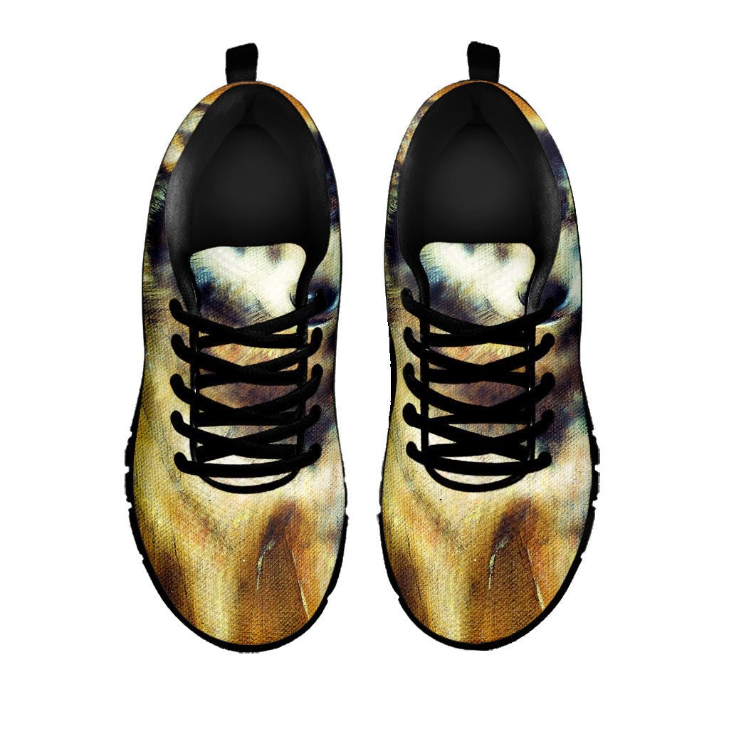 Cosmic Wolf Portrait Print Black Running Shoes