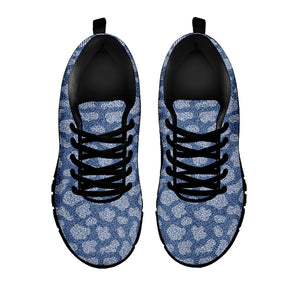 Cow Denim Jeans Pattern Print Black Running Shoes