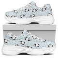 Cow Milk Bottle Pattern Print White Chunky Shoes
