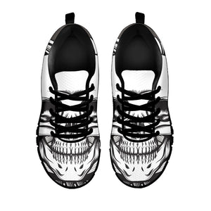 Cross Piston Mechanic Skull Print Black Running Shoes