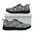 Cute Alien With Bow Tie Print Black Running Shoes