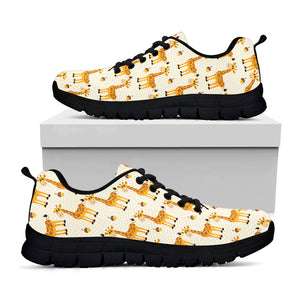 Cute Baby Giraffe Pattern Print Black Running Shoes