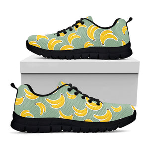Cute Banana Pattern Print Black Running Shoes