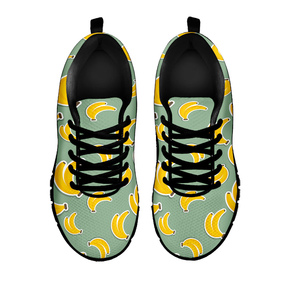 Cute Banana Pattern Print Black Running Shoes