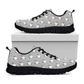 Cute Bull Terrier Faces Pattern Print Black Running Shoes
