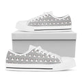 Cute Bull Terrier Faces Pattern Print White Low Top Sneakers