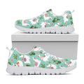 Cute Cactus And Llama Pattern Print White Running Shoes
