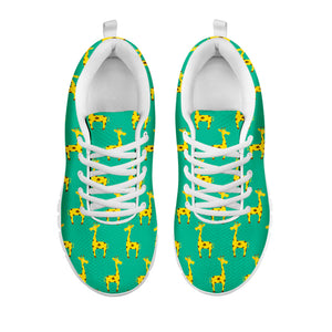 Cute Cartoon Giraffe Pattern Print White Running Shoes