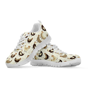 Cute Chicken Pattern Print White Running Shoes