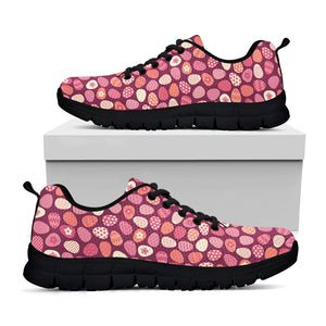 Cute Easter Eggs Pattern Print Black Running Shoes