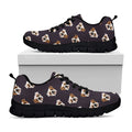 Cute English Bulldog Pattern Print Black Running Shoes