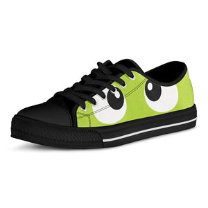 Cute Frankenstein Face Print Black Low Top Sneakers