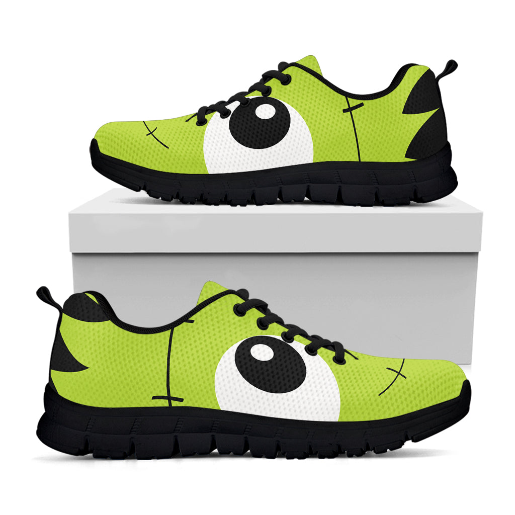 Cute Frankenstein Face Print Black Running Shoes