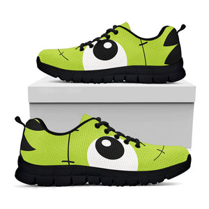 Cute Frankenstein Face Print Black Running Shoes