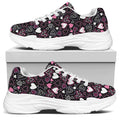 Cute Girly Heart Pattern Print White Chunky Shoes