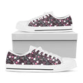 Cute Girly Heart Pattern Print White Low Top Sneakers