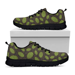 Cute Hop Cone Pattern Print Black Running Shoes