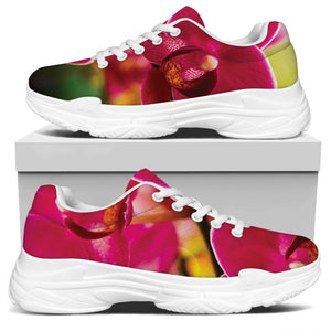Cute Orchid Print White Chunky Shoes