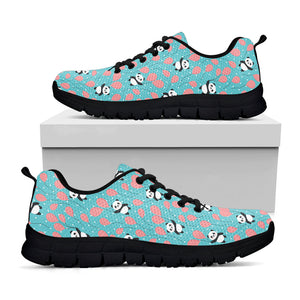 Cute Panda And Balloon Pattern Print Black Running Shoes