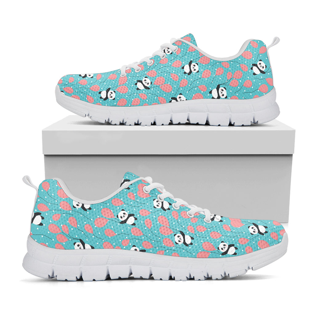 Cute Panda And Balloon Pattern Print White Running Shoes