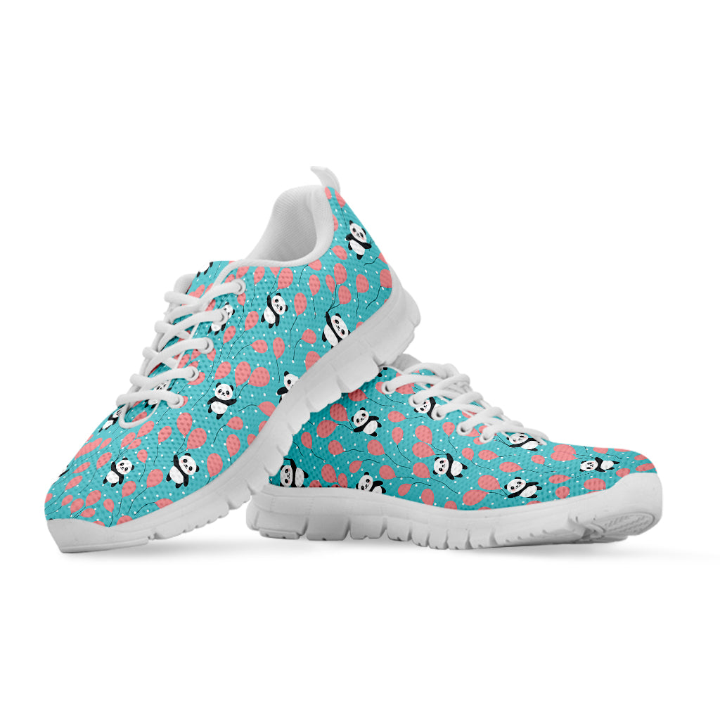 Cute Panda And Balloon Pattern Print White Running Shoes