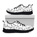 Cute Polar Bear Pattern Print Black Running Shoes