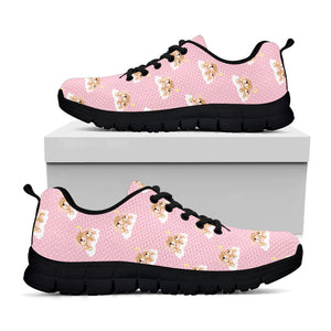 Cute Polka Dot Baby Bear Pattern Print Black Running Shoes