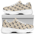 Cute Siberian Husky Pattern Print White Chunky Shoes