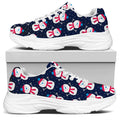 Cute Snowman Pattern Print White Chunky Shoes
