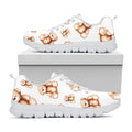 Cute Teddy Bear Pattern Print White Running Shoes