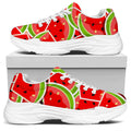 Cute Watermelon Slices Pattern Print White Chunky Shoes