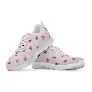 Cute Yorkshire Terrier Pattern Print White Running Shoes
