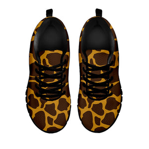 Dark Brown Cow Print Black Running Shoes