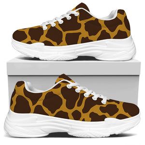 Dark Brown Cow Print White Chunky Shoes