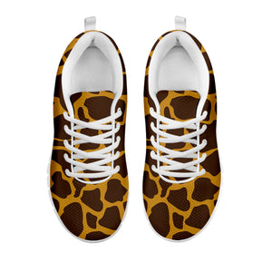 Dark Brown Cow Print White Running Shoes