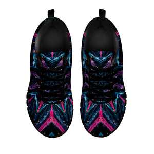 Dark Cloud Kaleidoscope Print Black Running Shoes