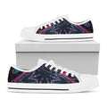 Dark Cloud Kaleidoscope Print White Low Top Sneakers
